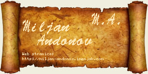 Miljan Andonov vizit kartica
